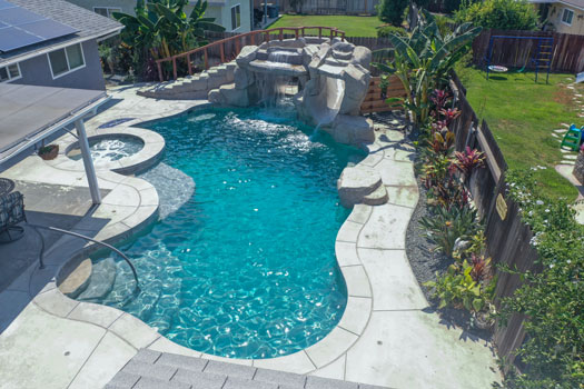 Southern California Sideyard Custom Pool Design - Bliss in a Tight Space - Swan Pools