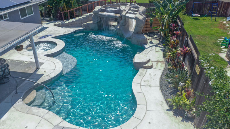 Southern California, Lake Forest Sideyard Custom Pool Design - Bliss in a Tight Space - Swan Pools