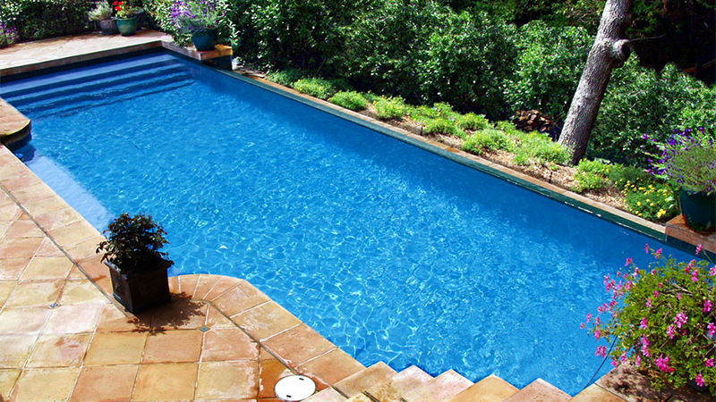 Click for a larger picture of the swimming pool and spa project titled Mediterranean Oasis.