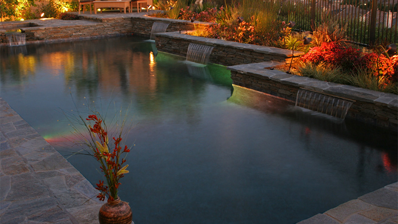 Architectural Elegance Custom A place of serenity; rejuvenation.  Swan Pools excels in designing your very own day spa to re-energize your inner strength.Pool Design