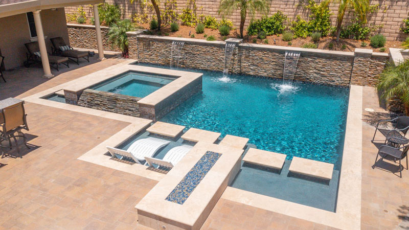 Southern California, Lake Forest Sideyard Custom Pool Design - Bliss in a Tight Space - Swan Pools