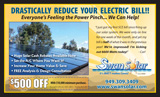 Swan Solar 500 dollar off coupon for a solar power installation.