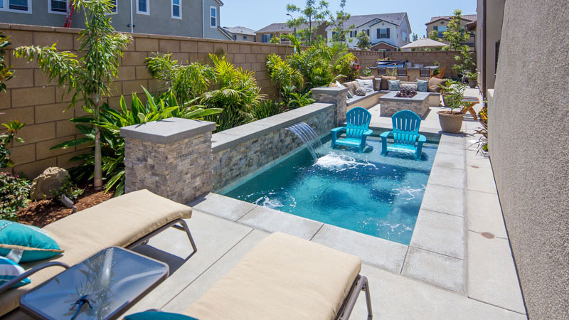 Southern California, Lake Forest Sideyard Custom Pool Design - Bliss in a Tight Space - Swan Pools