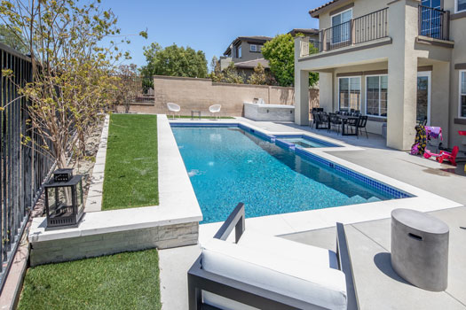 Southern California Sideyard Custom Pool Design - Bliss in a Tight Space - Swan Pools