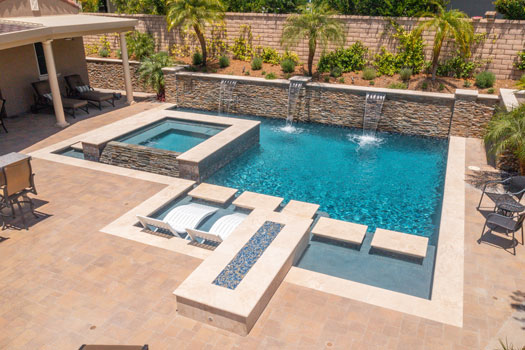 Southern California Sideyard Custom Pool Design - Bliss in a Tight Space - Swan Pools